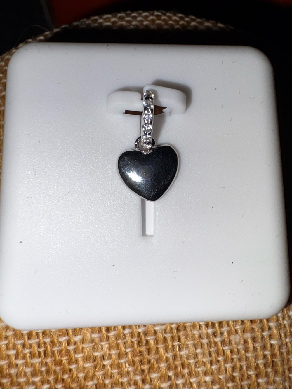 Solid Sterling Silver.50 Carat TW Moissanite Heart Pendant
